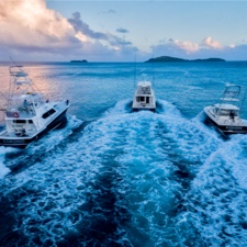 'Kahala' fishing boat
                    out on the water off the coast of Kokomo Private Island Fiji