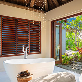 The three bedroom sunrise family villa at Kokomo Island Fiji.